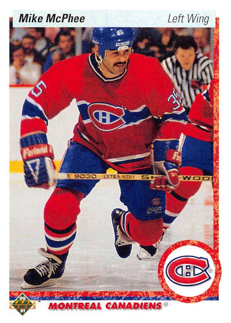 1990-91 Upper Deck Hockey  #384 Mike McPhee  Montreal Canadiens  Image 1