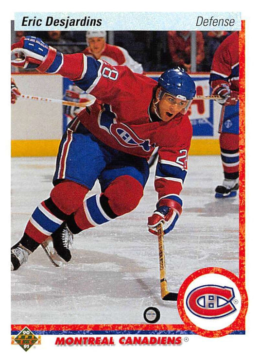 1990-91 Upper Deck Hockey  #428 Eric Desjardins  RC Rookie Montreal Canadiens  Image 1