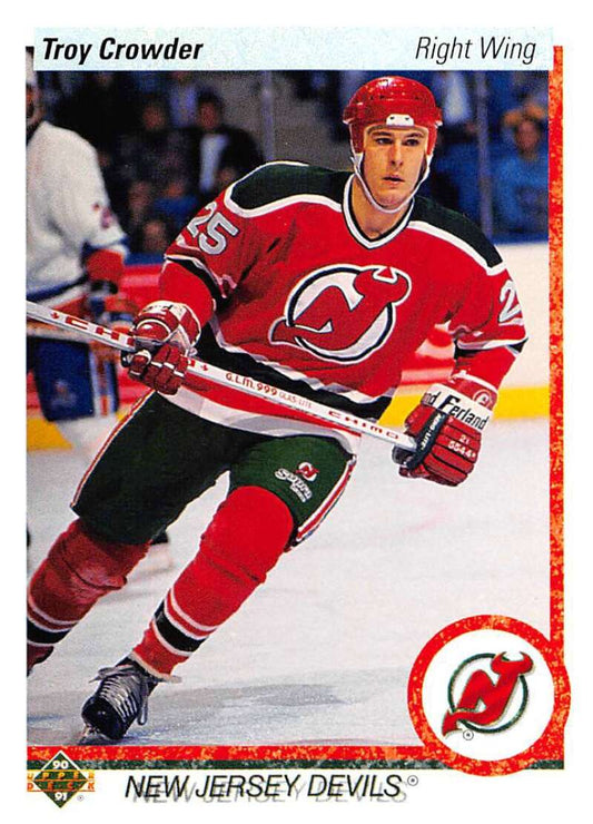 1990-91 Upper Deck Hockey  #441 Troy Crowder  RC Rookie New Jersey Devils  Image 1