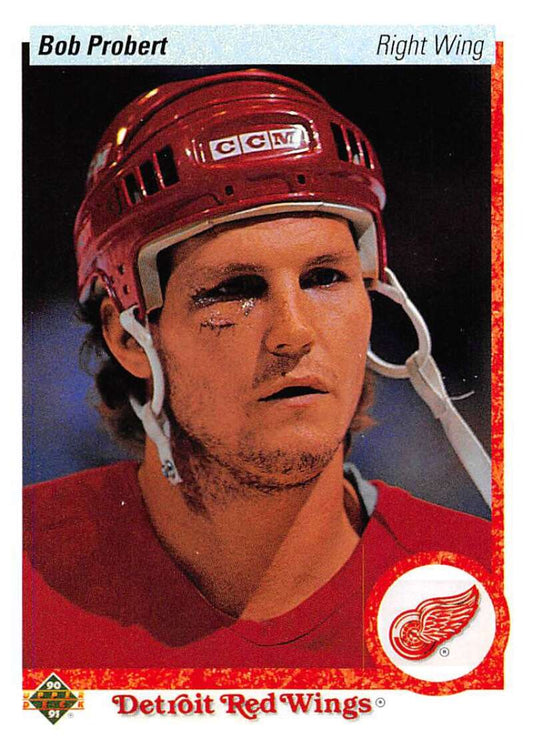 1990-91 Upper Deck Hockey  #448 Bob Probert  Detroit Red Wings  Image 1