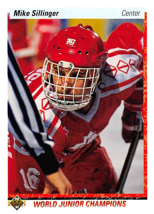 1990-91 Upper Deck Hockey  #452 Mike Sillinger  RC Rookie Detroit Red Wings  Image 1