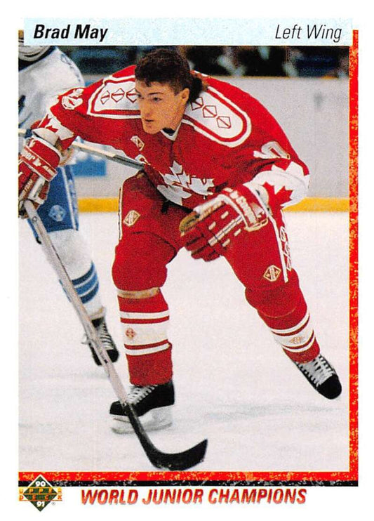 1990-91 Upper Deck Hockey  #455 Brad May  RC Rookie  Image 1
