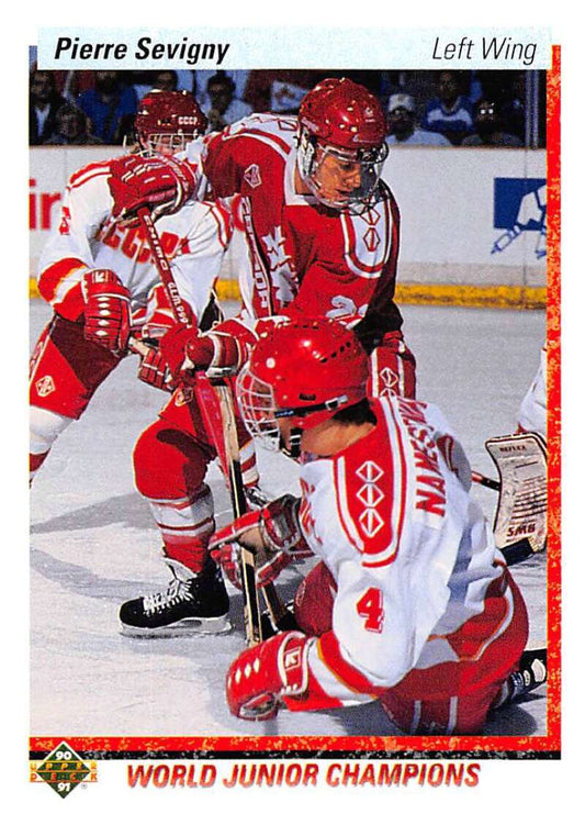1990-91 Upper Deck Hockey  #456 Pierre Sevigny  RC Rookie  Image 1