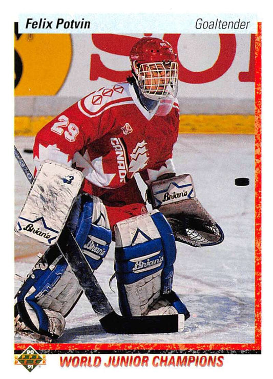 1990-91 Upper Deck Hockey  #458 Felix Potvin  RC Rookie  Image 1