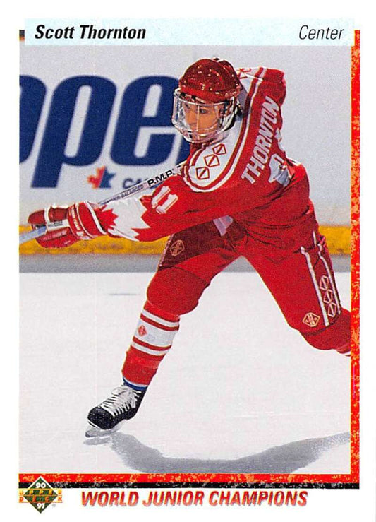 1990-91 Upper Deck Hockey  #459 Scott Thornton  RC Rookie Toronto Maple Leafs  Image 1