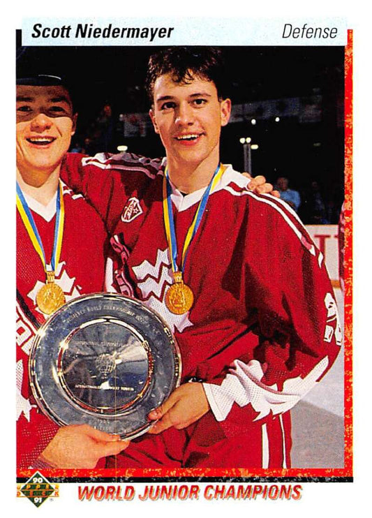 1990-91 Upper Deck Hockey  #461 Scott Neidermayer  RC Rookie  Image 1
