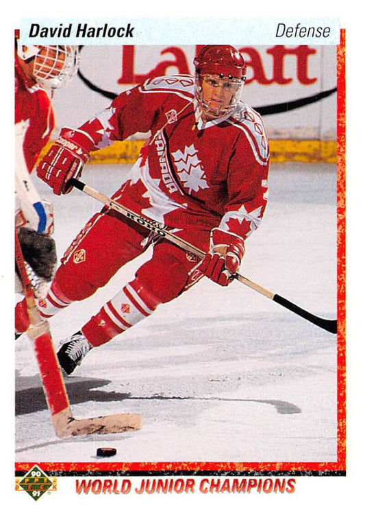 1990-91 Upper Deck Hockey  #470 David Harlock  RC Rookie  Image 1