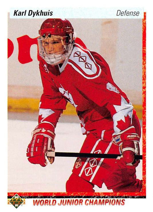 1990-91 Upper Deck Hockey  #471 Karl Dykhuis  RC Rookie Chicago Blackhawks  Image 1