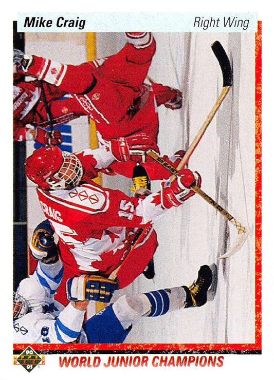 1990-91 Upper Deck Hockey  #472 Mike Craig  RC Rookie Minnesota North Stars  Image 1