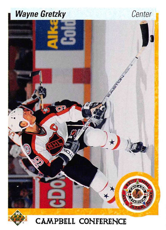 1990-91 Upper Deck Hockey  #476 Wayne Gretzky AS  Los Angeles Kings  Image 1