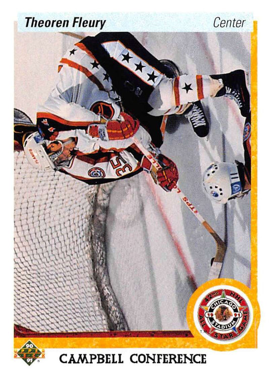 1990-91 Upper Deck Hockey  #478 Theo Fleury AS  Calgary Flames  Image 1