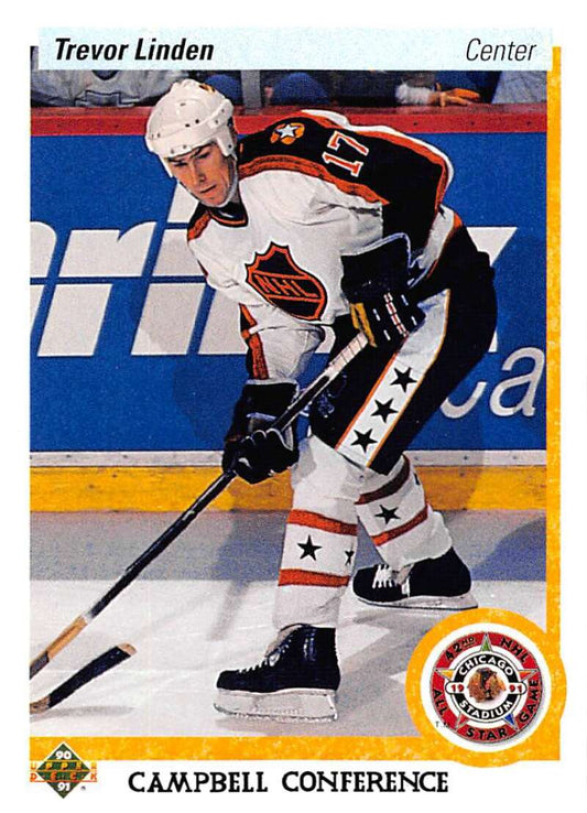 1990-91 Upper Deck Hockey  #480 Trevor Linden AS  Vancouver Canucks  Image 1
