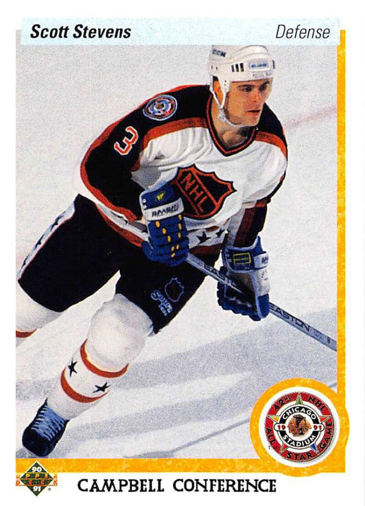 1990-91 Upper Deck Hockey  #482 Scott Stevens AS   Image 1
