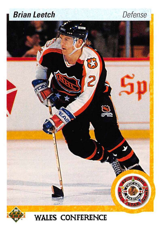 1990-91 Upper Deck Hockey  #485 Brian Leetch AS  New York Rangers  Image 1
