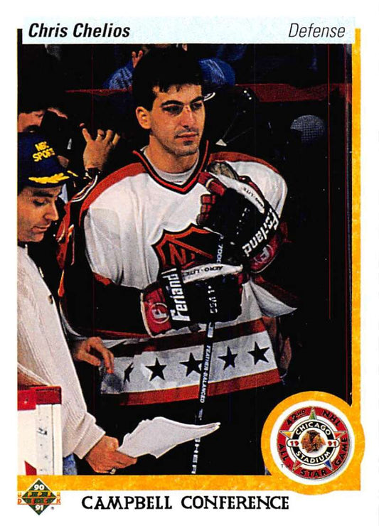 1990-91 Upper Deck Hockey  #491 Chris Chelios AS  Montreal Canadiens  Image 1