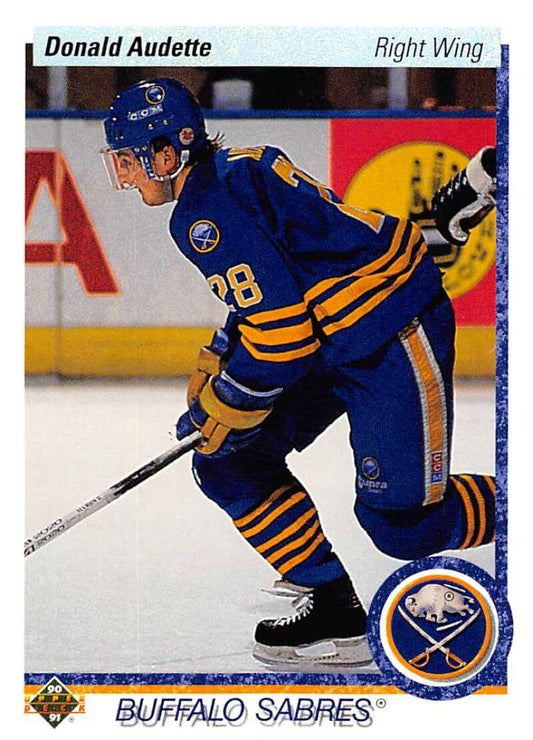 1990-91 Upper Deck Hockey  #519 Donald Audette  RC Rookie Buffalo Sabres  Image 1