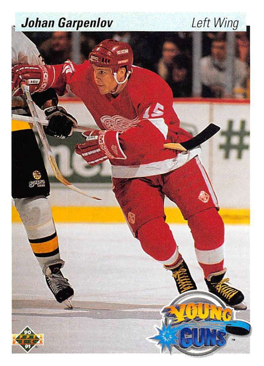 1990-91 Upper Deck Hockey  #523 Johan Garpenlov  RC Rookie Detroit Red Wings  Image 1