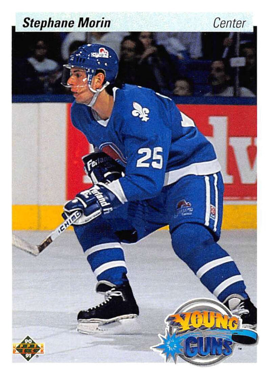 1990-91 Upper Deck Hockey  #524 Stephane Morin  RC Rookie Quebec Nordiques  Image 1