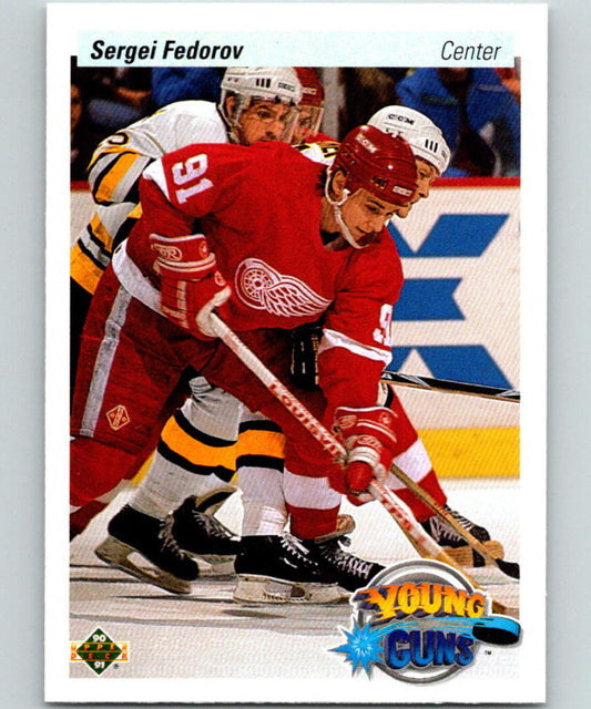 1990-91 Upper Deck Hockey  #525 Sergei Fedorov  RC Rookie Detroit Red Wings  Image 1
