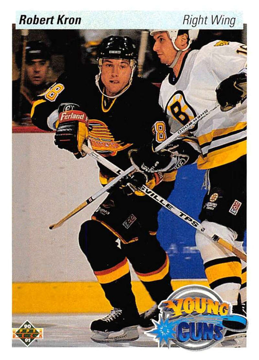 1990-91 Upper Deck Hockey  #528 Robert Kron  RC Rookie Vancouver Canucks  Image 1