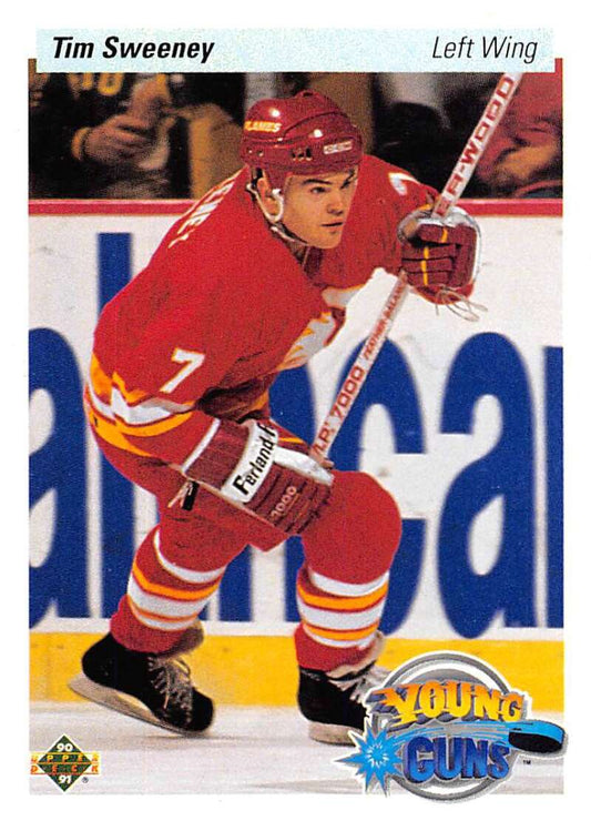 1990-91 Upper Deck Hockey  #531 Tim Sweeney  RC Rookie Calgary Flames  Image 1