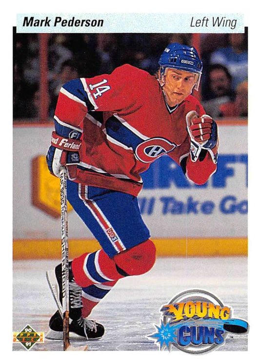 1990-91 Upper Deck Hockey  #532 Mark Pederson YG  Montreal Canadiens  Image 1