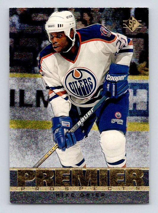 1996-97 SP Hockey #177 Mike Grier  RC Rookie Edmonton Oilers  V91106 Image 1