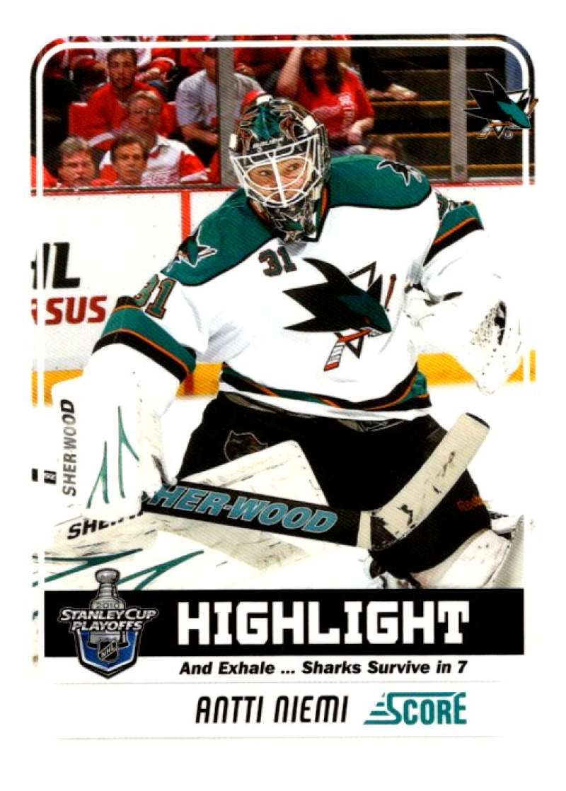 2011-12 Score Glossy #496 Antti Niemi  San Jose Sharks  V95271 Image 1