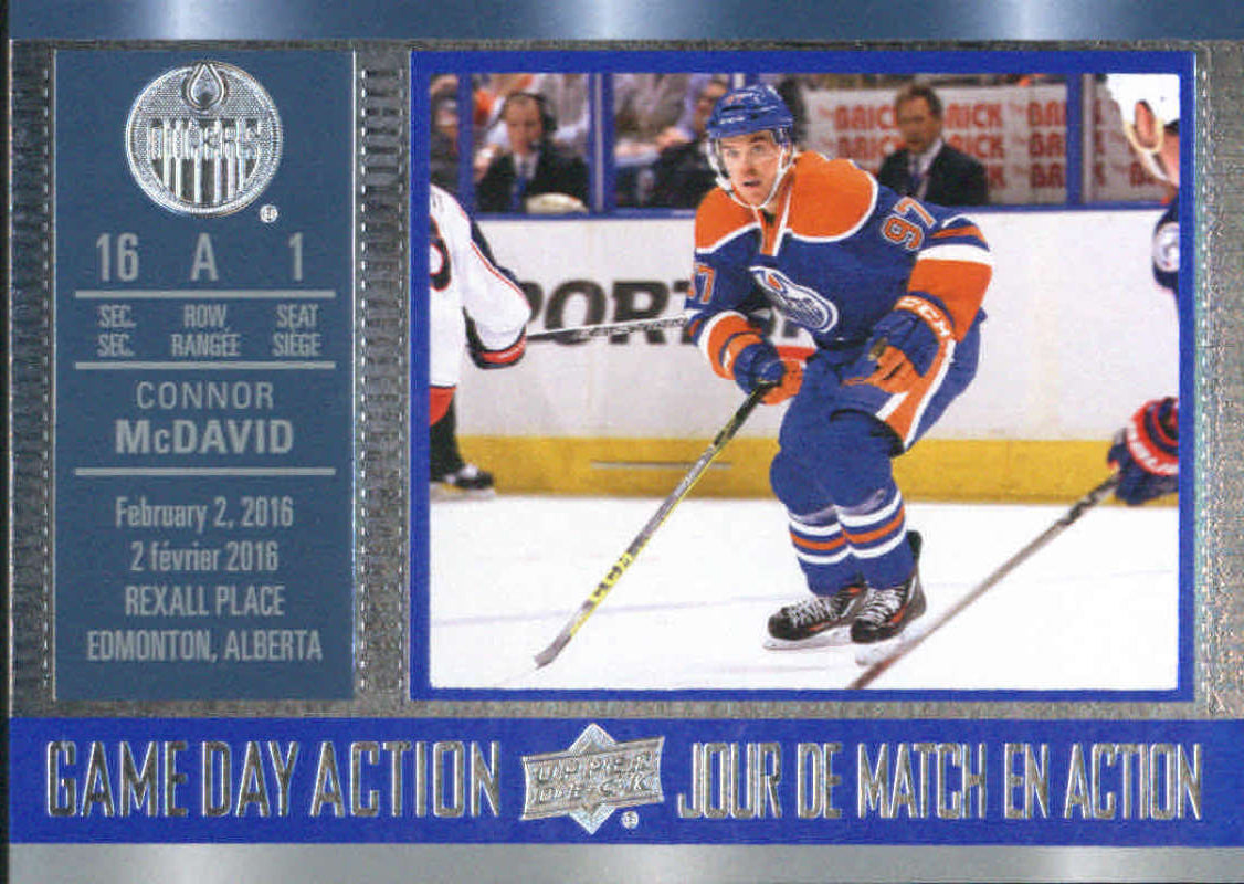 2016-17 Tim Hortons Game Day Action #GDA-7 Connor McDavid NM-MT Oilers 02707 Image 1