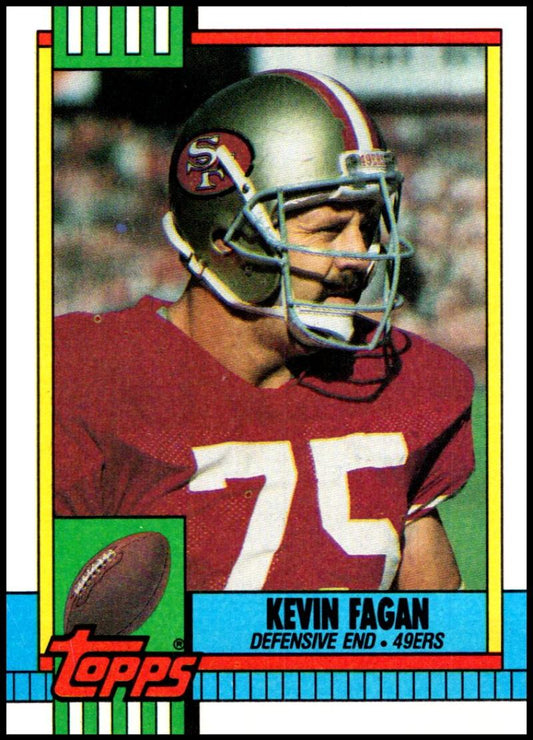 1990 Topps Football #26 Kevin Fagan  RC Rookie San Francisco 49ers  Image 1