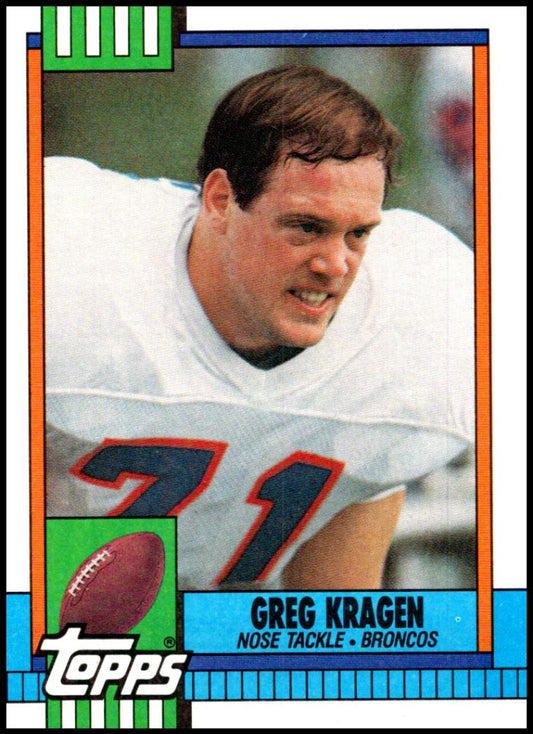 1990 Topps Football #33 Greg Kragen  Denver Broncos  Image 1