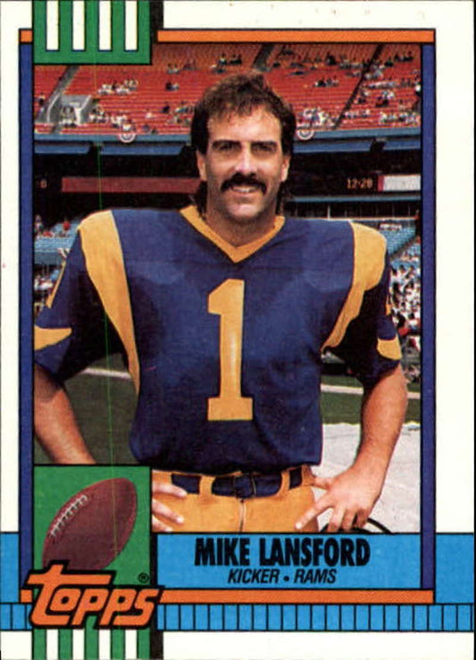1990 Topps Football #76 Mike Lansford  Los Angeles Rams  Image 1