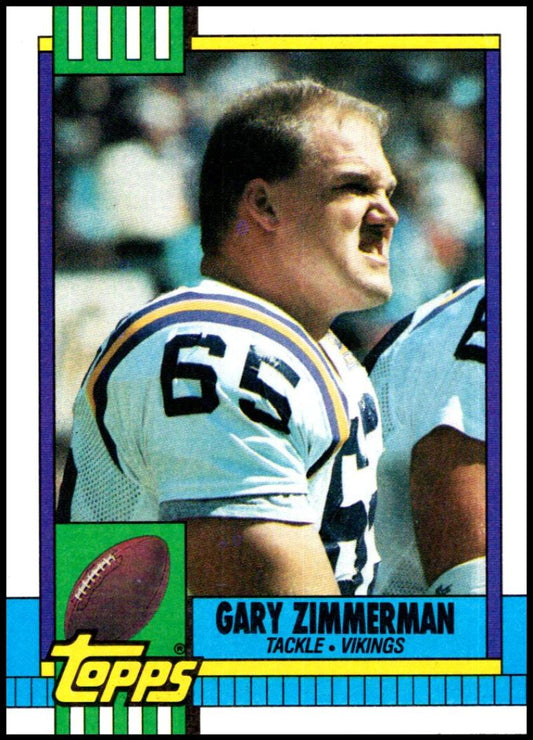 1990 Topps Football #107 Gary Zimmerman  Minnesota Vikings  Image 1