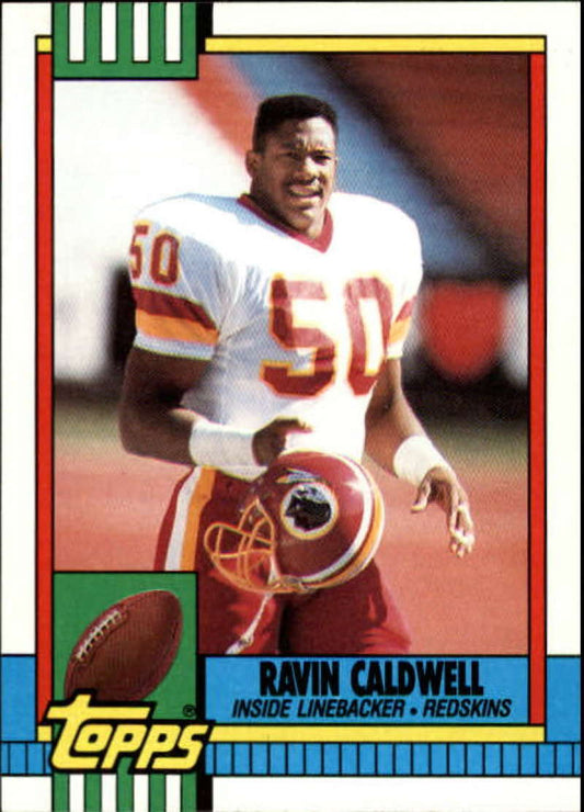 1990 Topps Football #131 Ravin Caldwell  Washington Redskins  Image 1