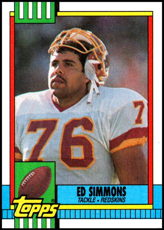 1990 Topps Football #134 Ed Simmons  RC Rookie Washington Redskins  Image 1