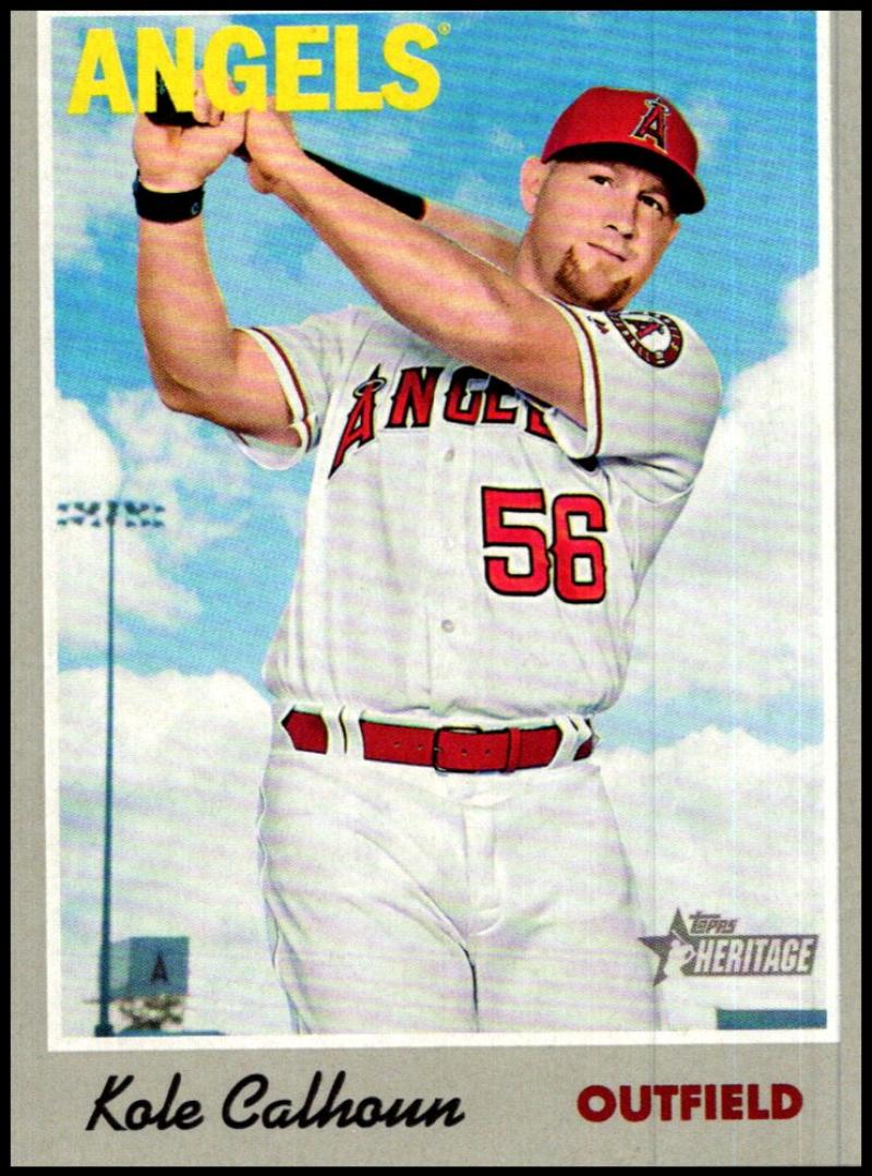 2019 Topps Heritage Baseball  #4 Kole Calhoun  Los Angeles Angels  V92428 Image 1