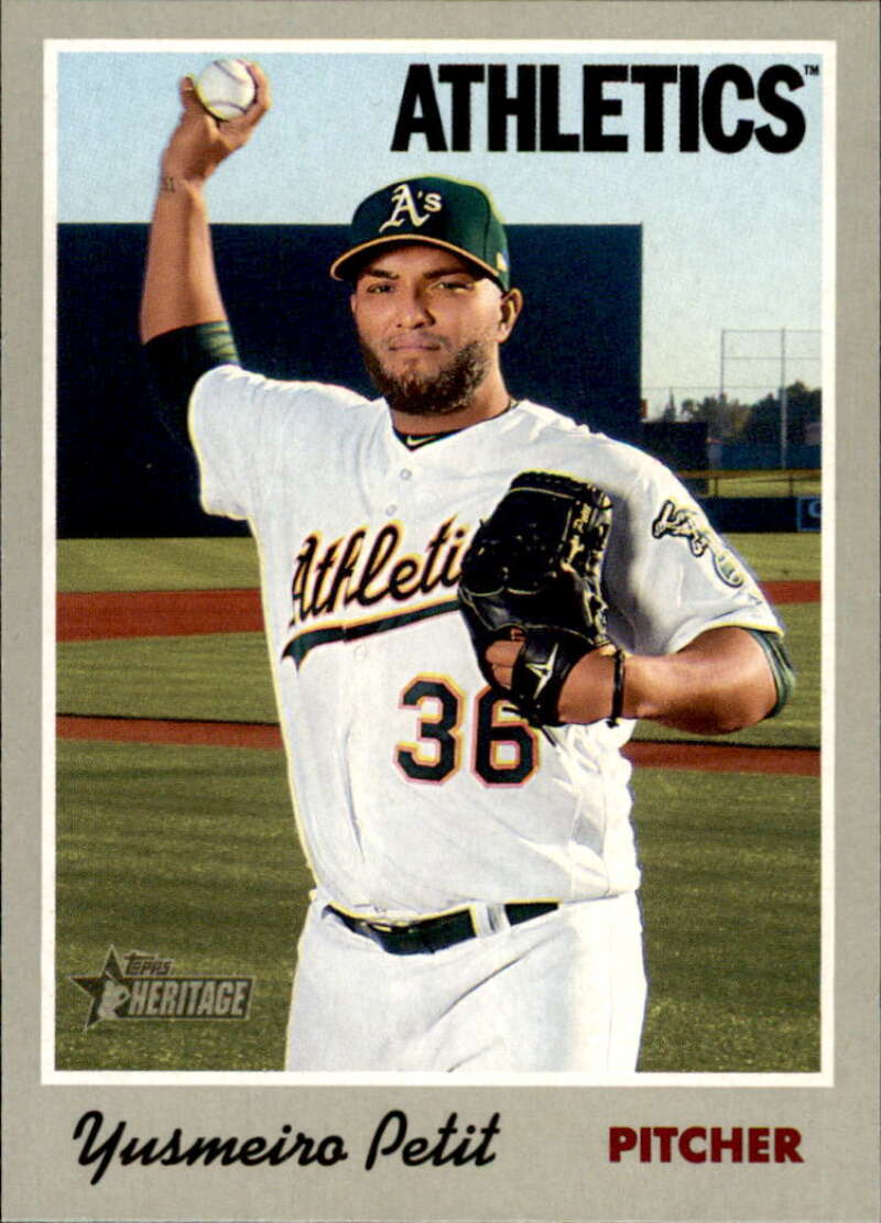 2019 Topps Heritage Baseball  #41 Yusmeiro Petit  Oakland Athletics  V92446 Image 1
