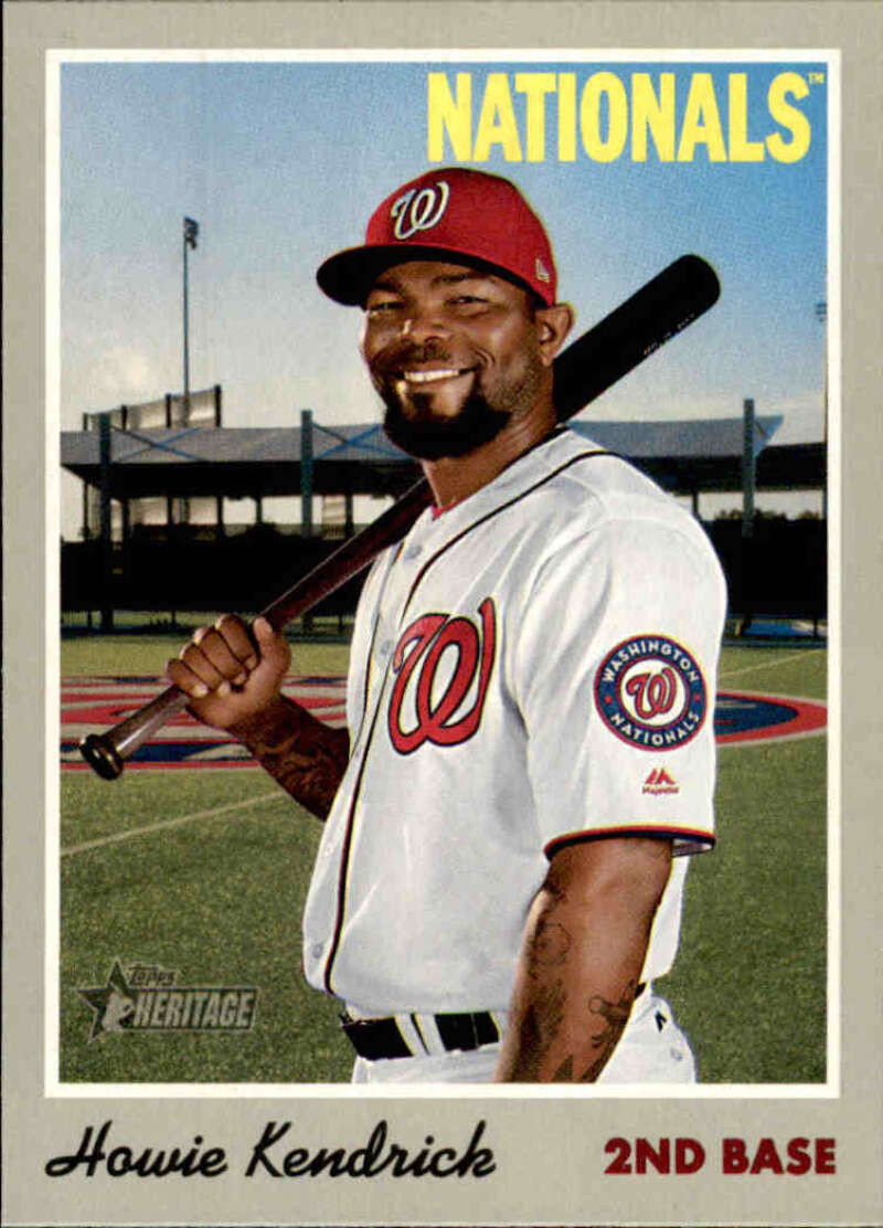 2019 Topps Heritage Baseball  #49 Howie Kendrick  Washington Nationals  V92448 Image 1