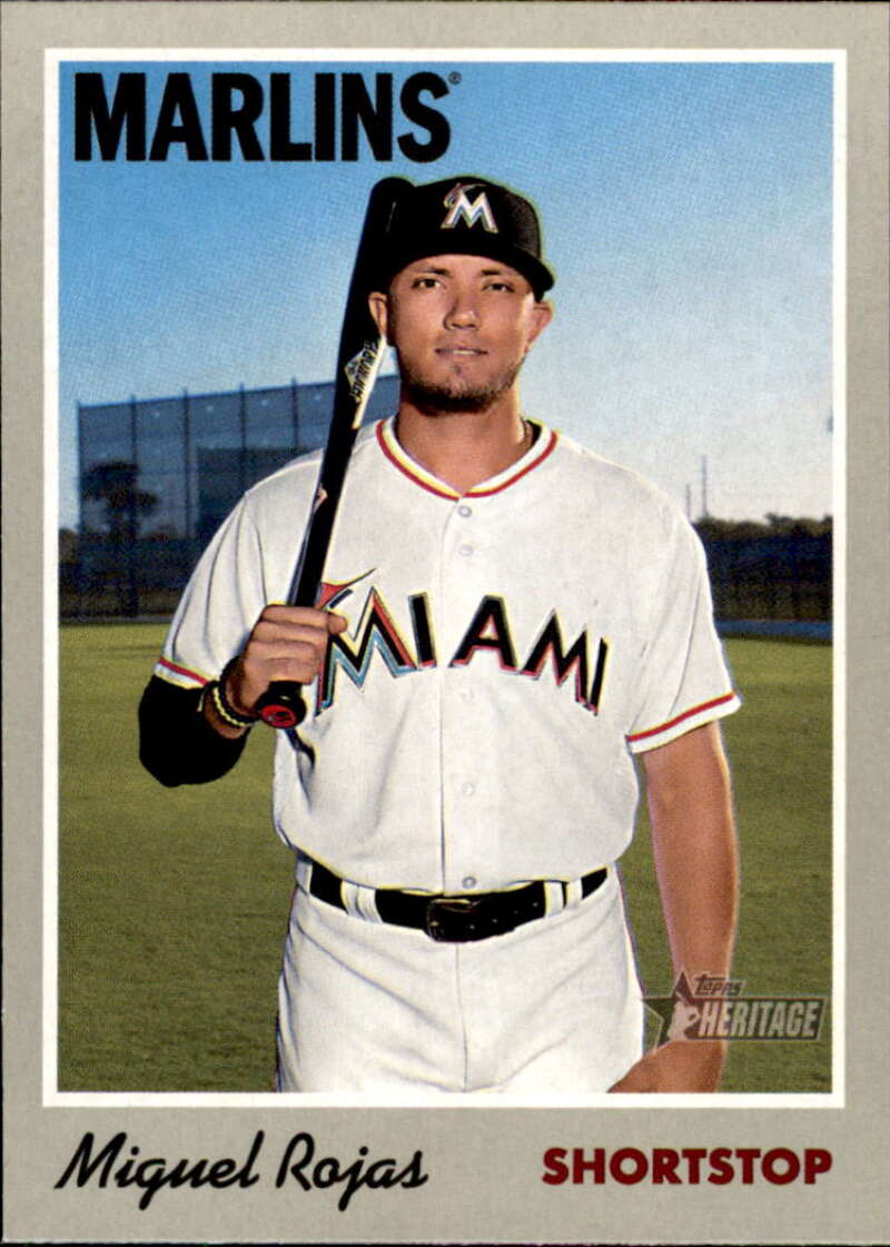 2019 Topps Heritage Baseball  #103 Miguel Rojas  Miami Marlins  V92470 Image 1