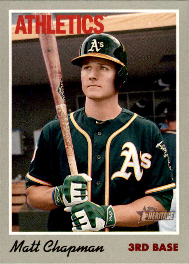 2019 Topps Heritage Baseball  #120 Matt Chapman  Oakland Athletics  V92476 Image 1