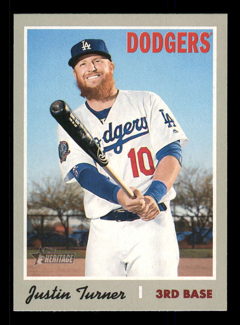 2019 Topps Heritage Baseball  #174 Justin Turner  Los Angeles Dodgers  V92500 Image 1