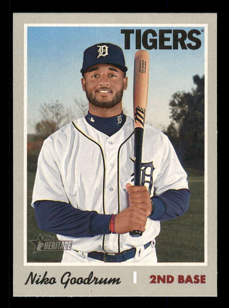 2019 Topps Heritage Baseball  #177 Niko Goodrum  Detroit Tigers  V92502 Image 1