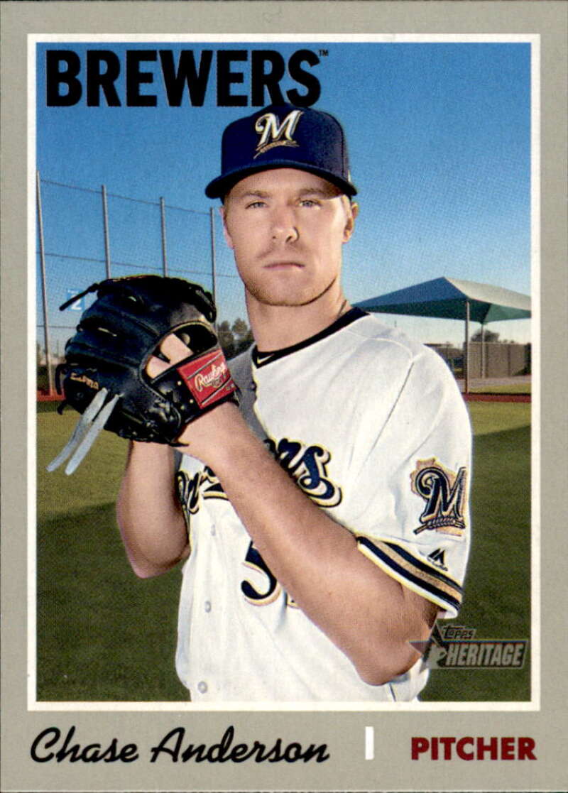 2019 Topps Heritage Baseball  #224 Chase Anderson  Milwaukee Brewers  V92520 Image 1