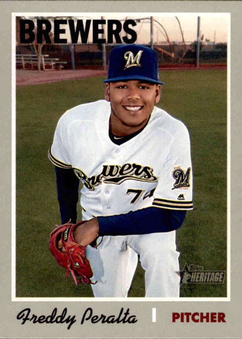 2019 Topps Heritage Baseball  #229 Freddy Peralta  Milwaukee Brewers  V92523 Image 1