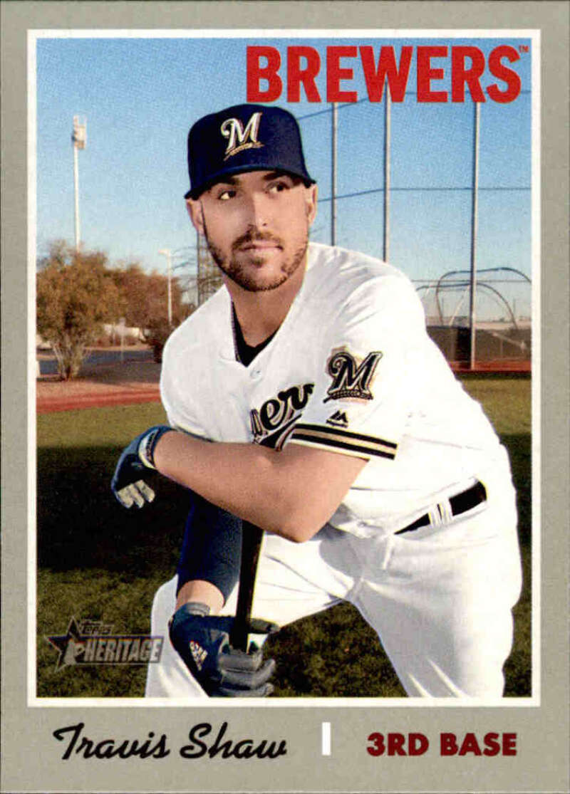 2019 Topps Heritage Baseball  #231 Travis Shaw  Milwaukee Brewers  V92525 Image 1