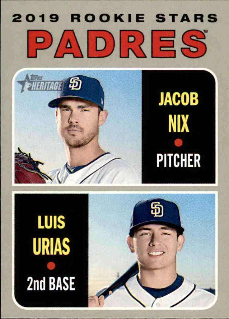 2019 Topps Heritage Baseball  #262 Jacob Nix/Luis Urias  RC Rookie  V92537 Image 1