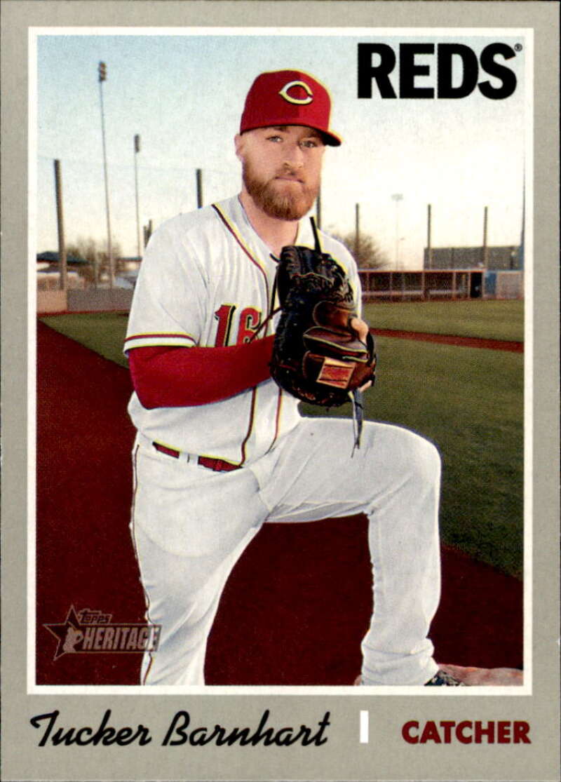 2019 Topps Heritage Baseball  #296 Tucker Barnhart  Cincinnati Reds  V92555 Image 1