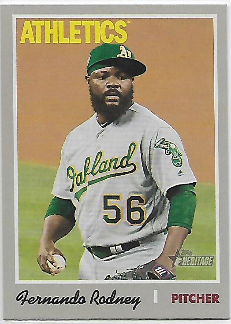 2019 Topps Heritage Baseball  #311 Fernando Rodney  Oakland Athletics  V92558 Image 1