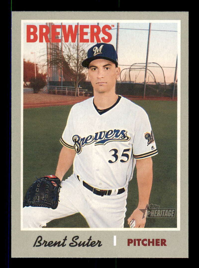 2019 Topps Heritage Baseball  #387 Brent Suter  Milwaukee Brewers  V92576 Image 1