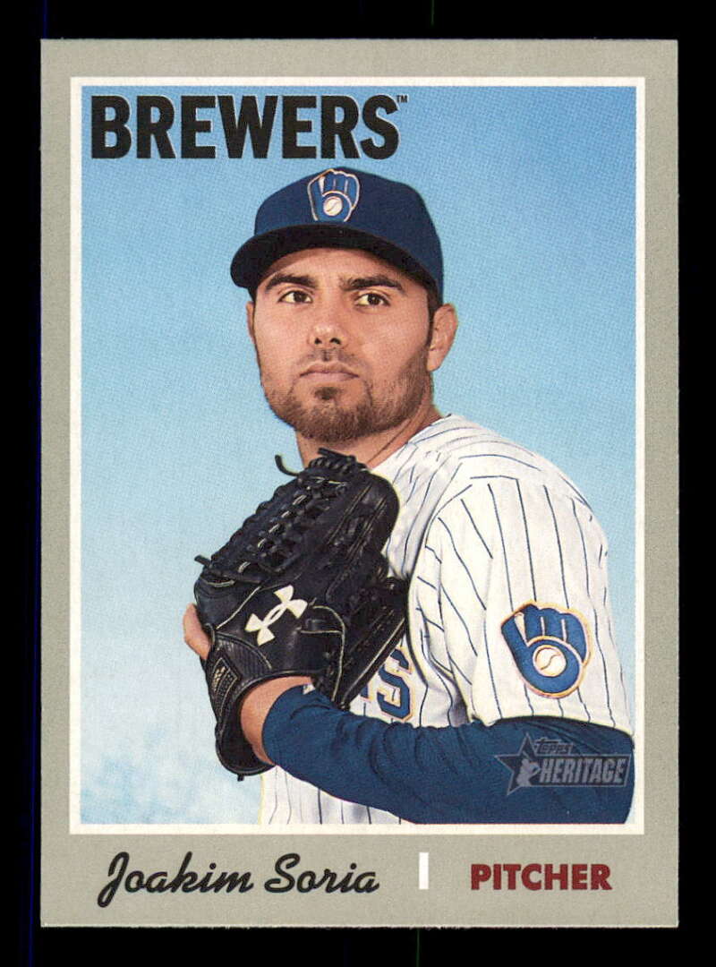 2019 Topps Heritage Baseball  #394 Joakim Soria  Milwaukee Brewers  V92581 Image 1